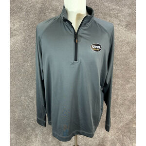 Geek Squad Sweater Men XL Gray 1/4 Zip Pullover Sweatshirt Cutter & Buck Stretch